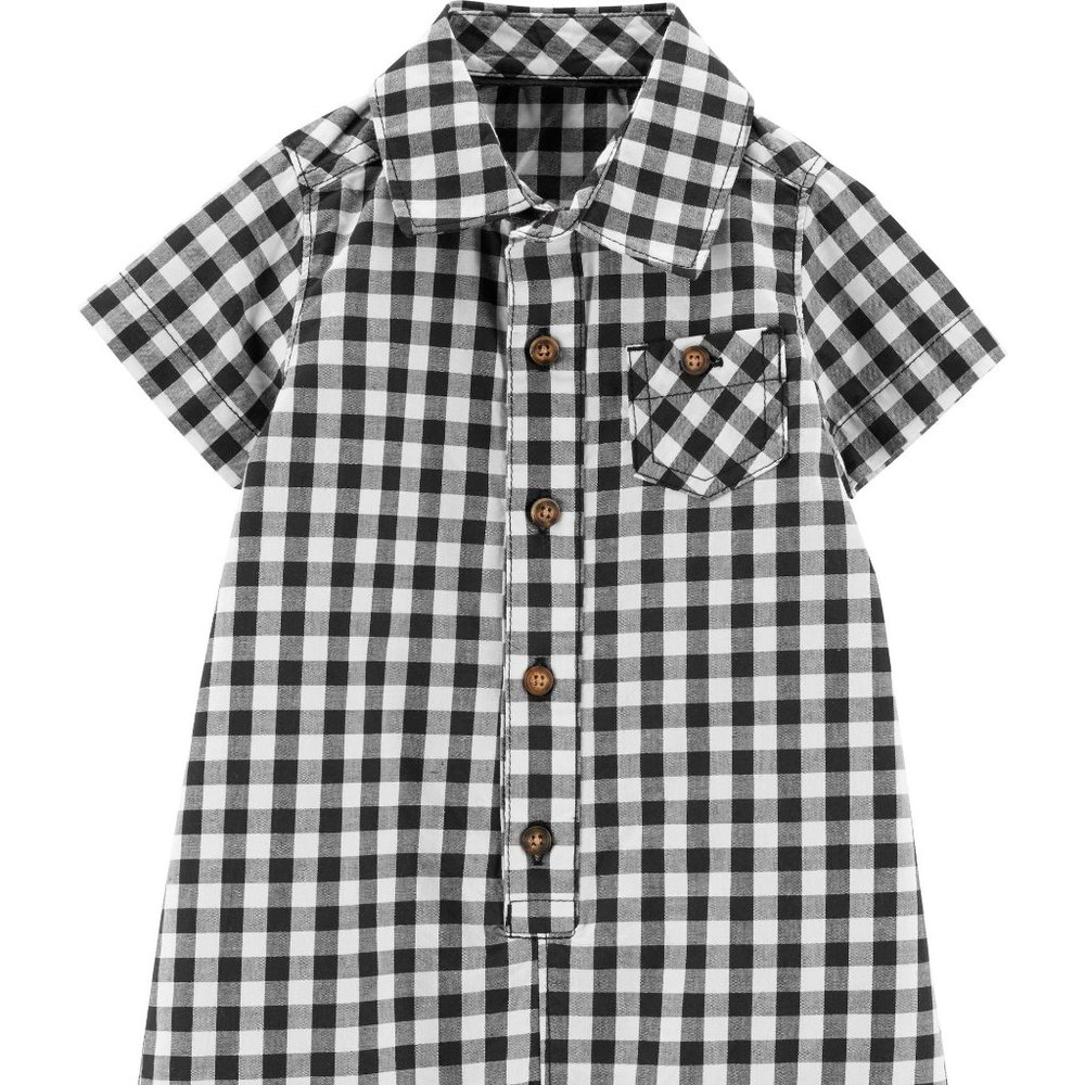 CARTER'S Gingham Button-Front Romper 6 Months NWOT - Picture 9 of 9